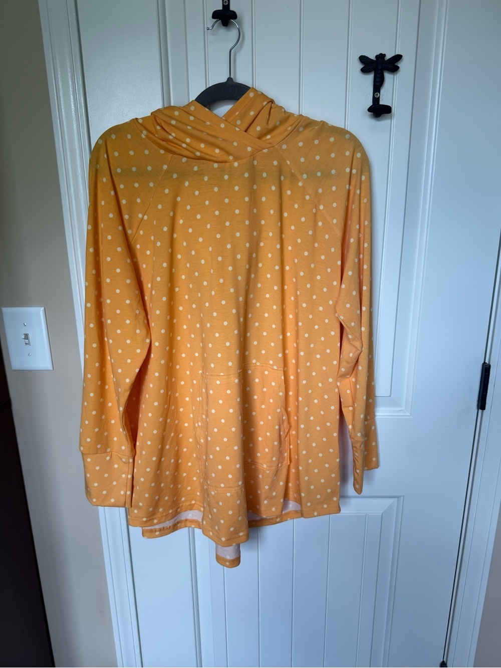 LuLaRoe Yellow Polka Dot Cowl Neck Top